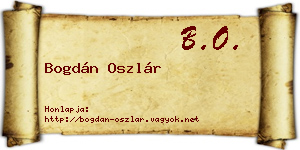 Bogdán Oszlár névjegykártya